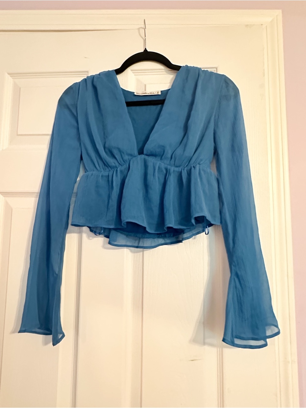 Abercrombie & Fitch Electric Blue Cropped Blouse